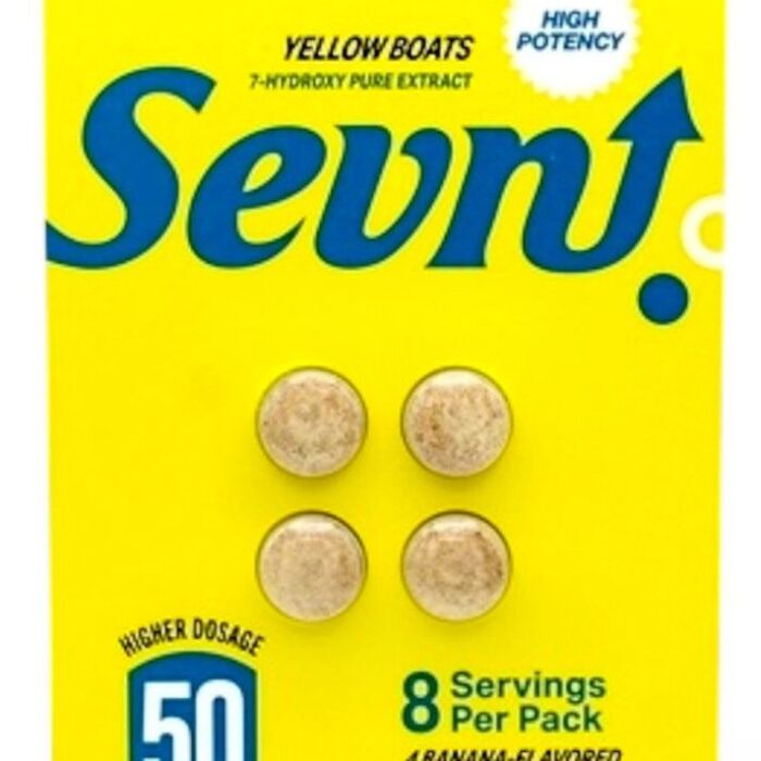 Sevn High Potency 7-Hydroxy Tablets Yellow Boats Banana 50mg Per Tablet