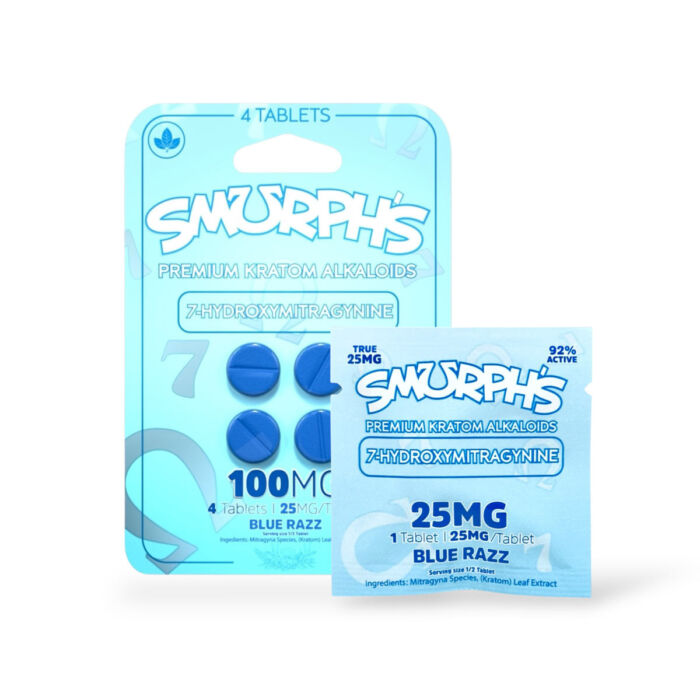 Smurph's 7-Hydroxymitragynine Kratom Extract 25mg Tablets Blue Razz