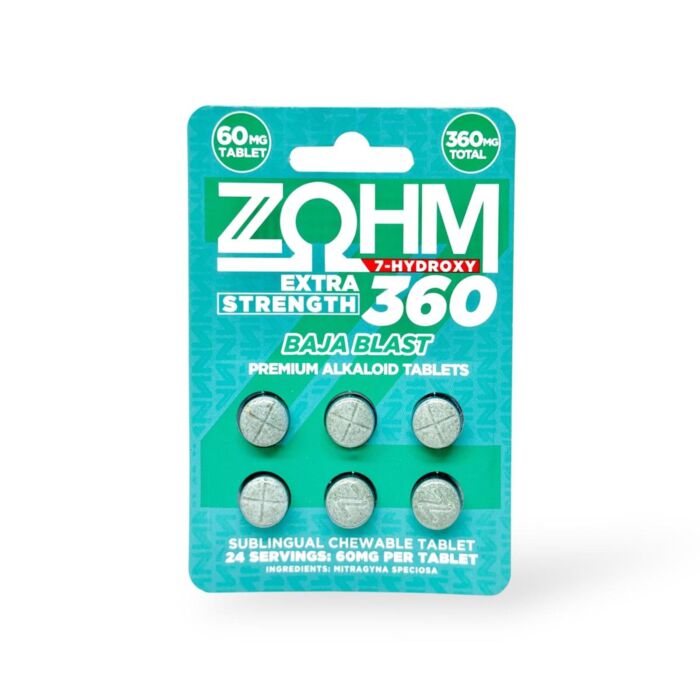 ZOHM Extra Strength 7-Hydroxy 360 Baja Blast Tablets 60mg Per Tablet
