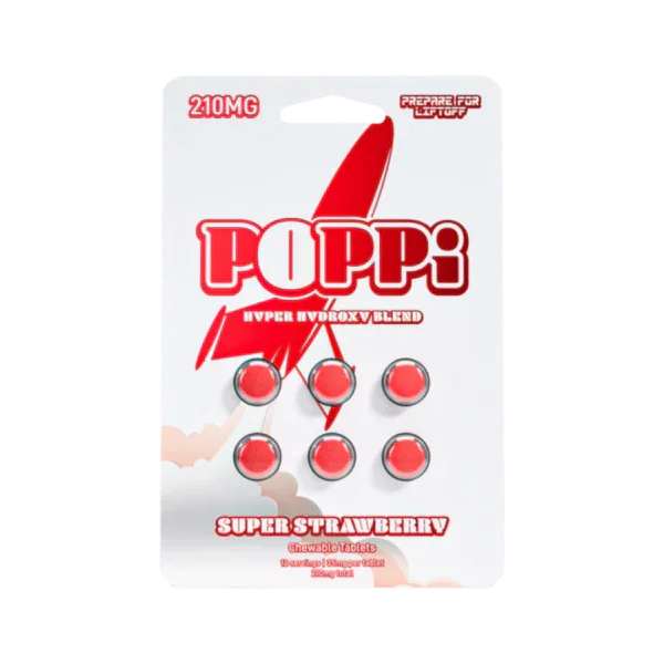 Poppi 6ct 7OH Tabs Super Strawberry 35mg Per Tablet